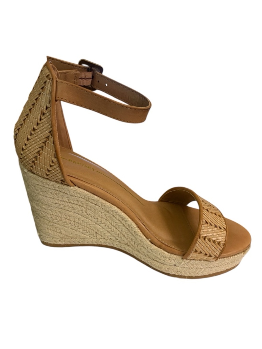Report Womens Size 7 Delcie Woven Espadrille Ankle Strap Sandals Tan Natural